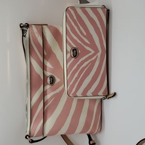 Coach pink zebra purse and wallet